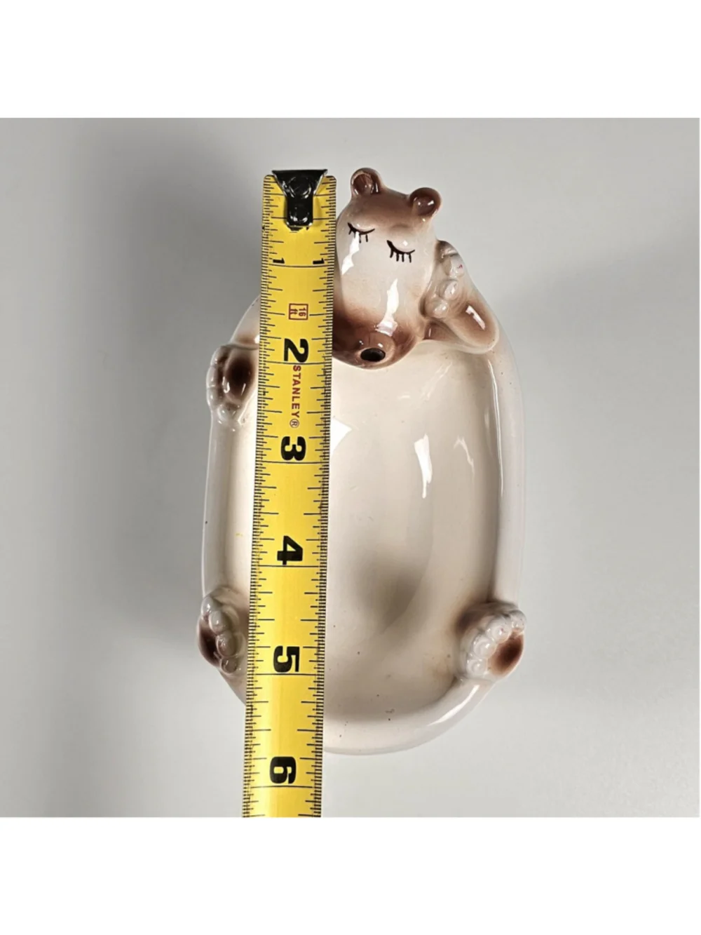 Vintage 1976 Seymour Mann Ceramic Hippo in Bathtub Soap Dish Sponge Holder